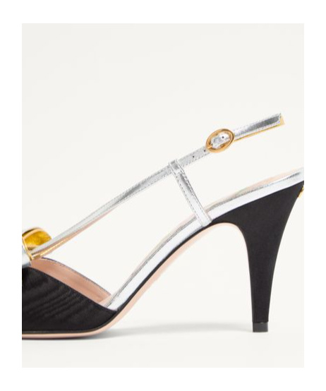 Valentino Slingback Bowow Pumps Black With Bow In Black