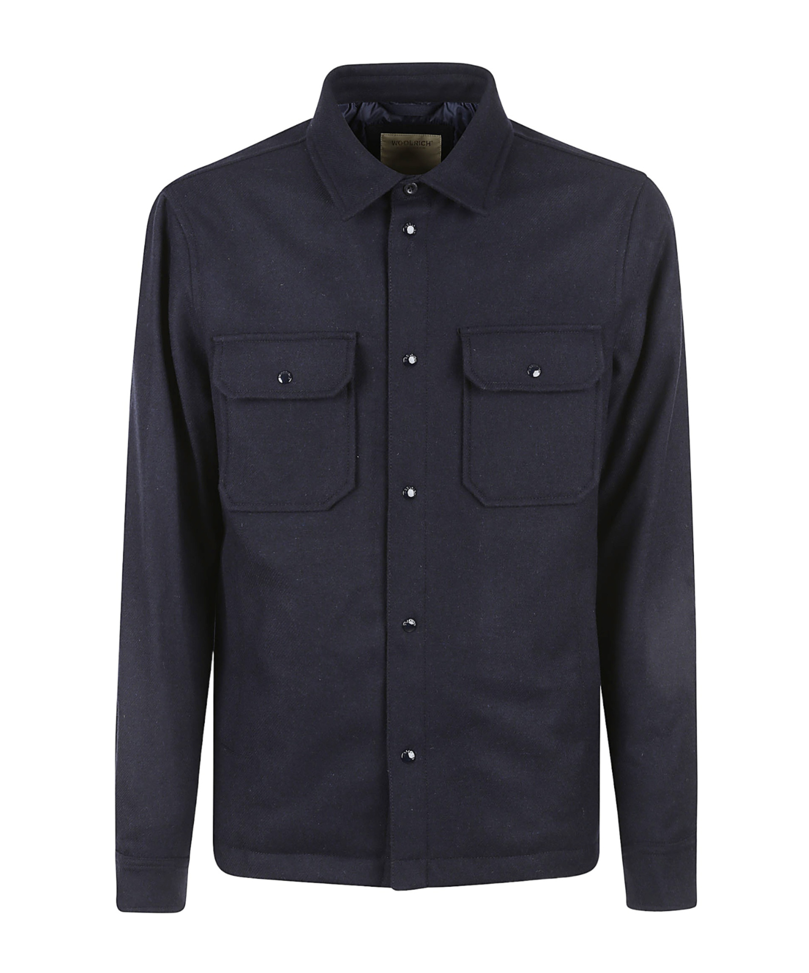 Woolrich Long Sleeve Button Down Jacket In Black