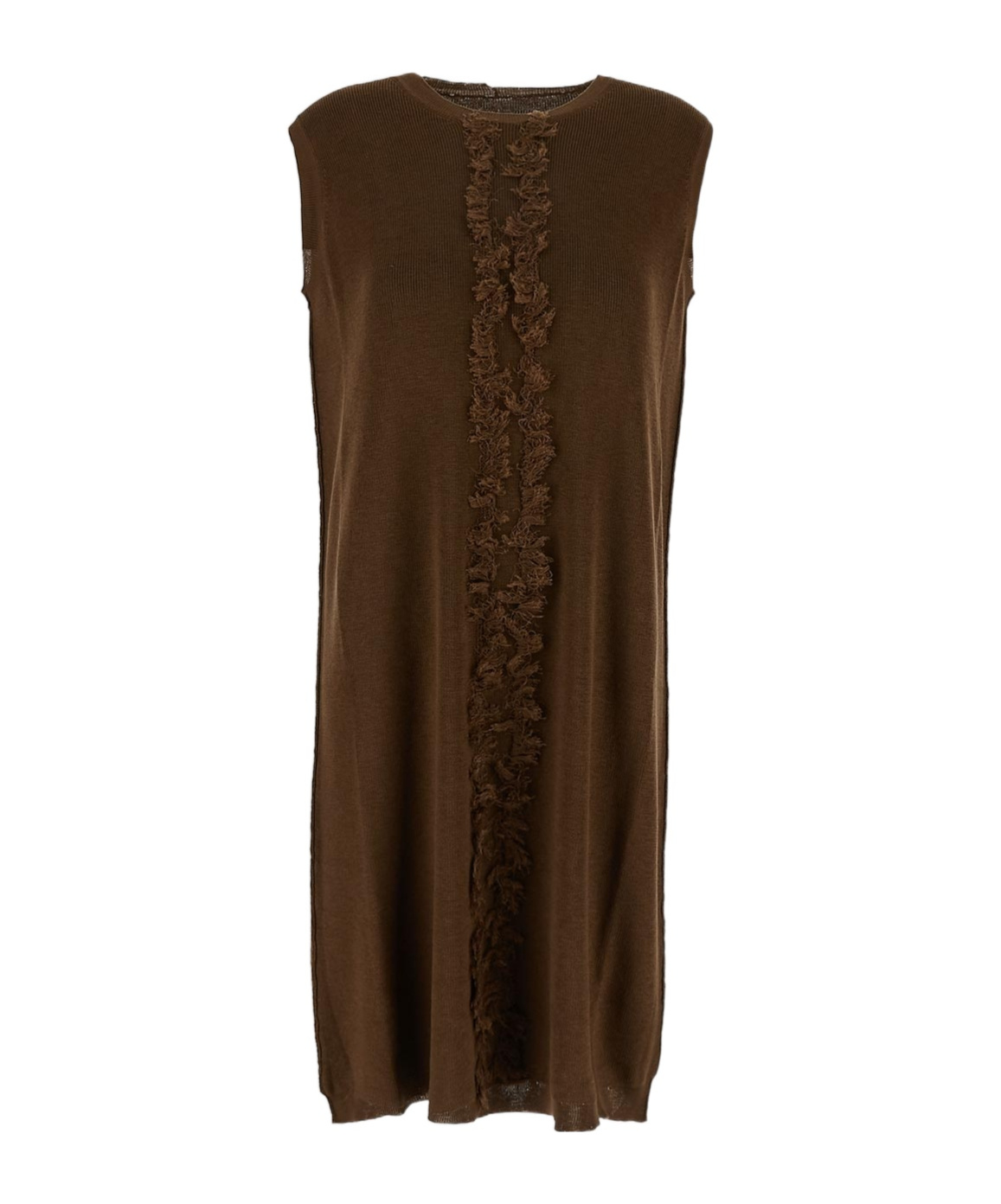 Shop Uma Wang Fringe Dress In Brown