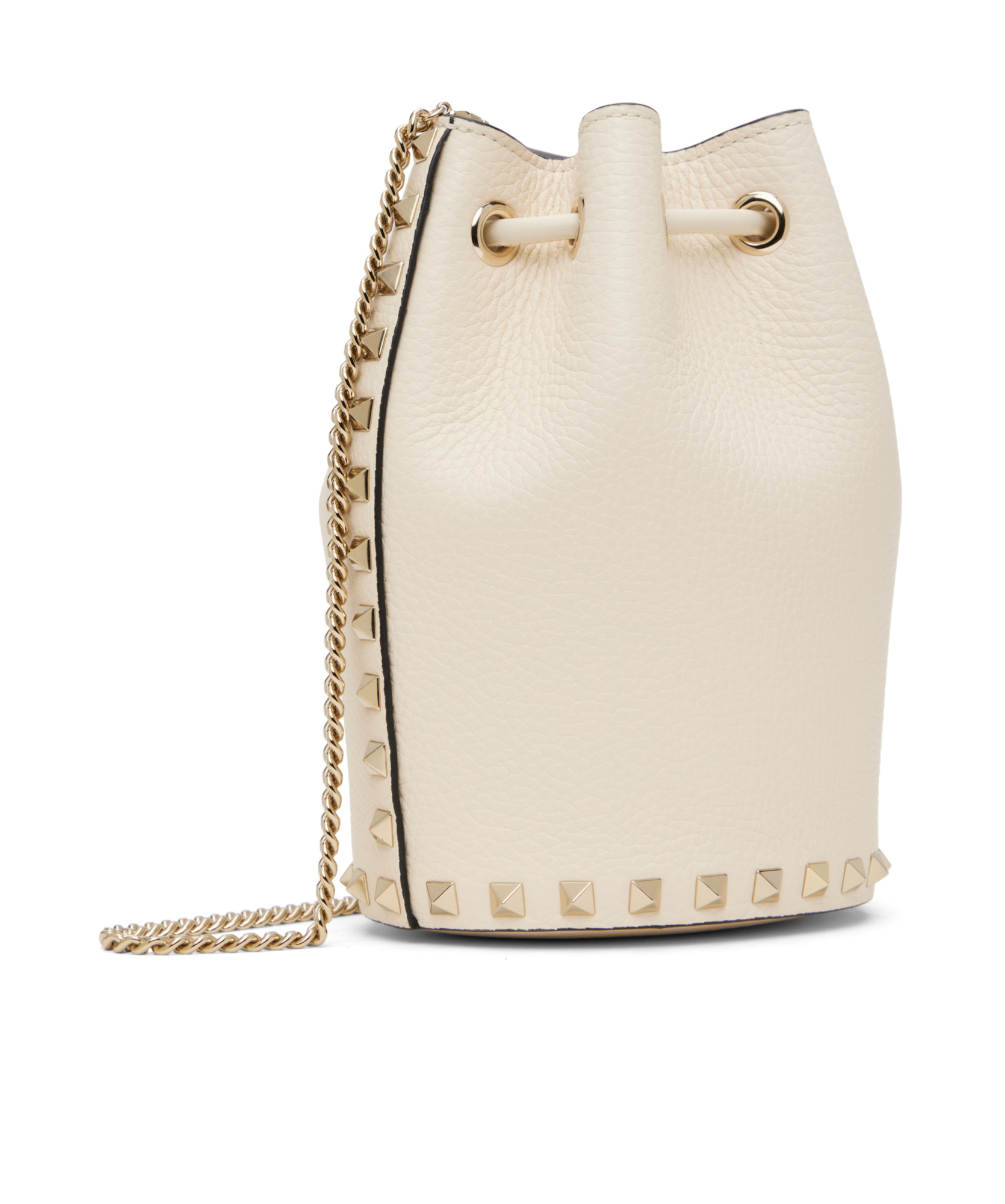 Valentino Drawstring Shoulder Bag In White