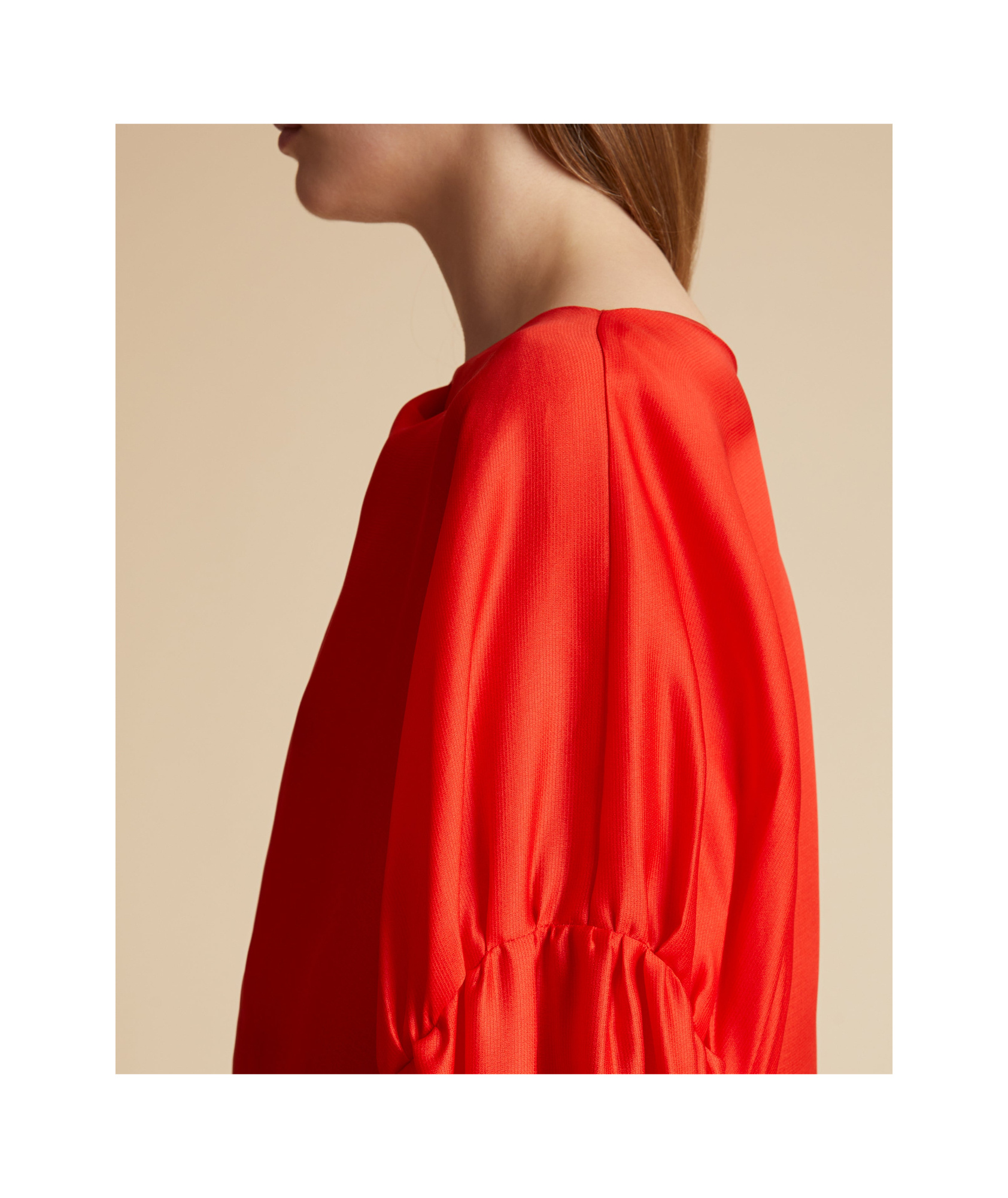 Shop Khaite The Quico Silk Blouse In Red