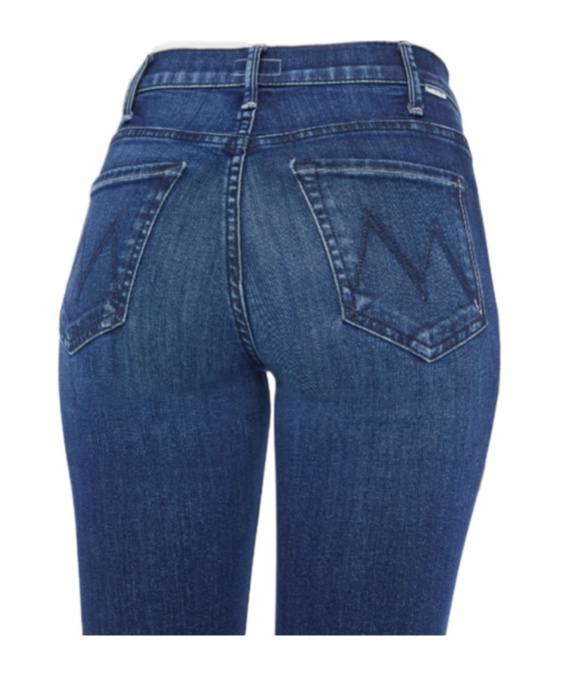Mother The Swooner Rascal High Waist Ankle Jeans In Blue