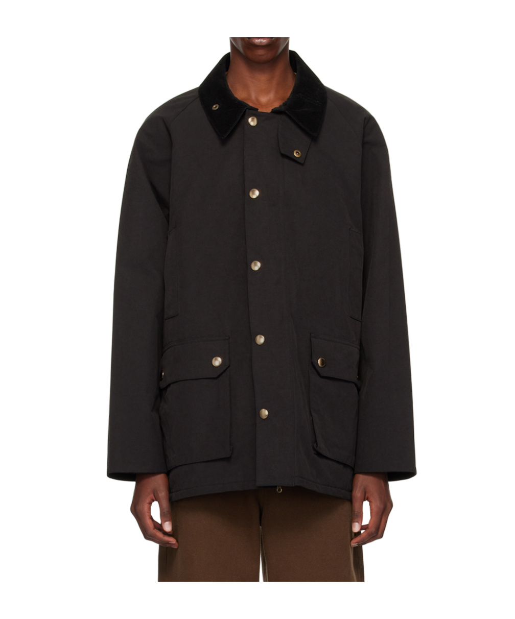 Dunst 'hunting' Black Jacket With Classic Collar And Adjustable Belt In Black