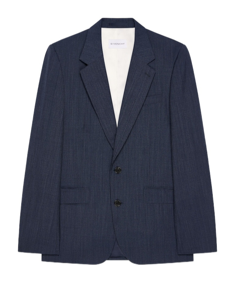 Givenchy Fitted Jacket In Wool In Blue