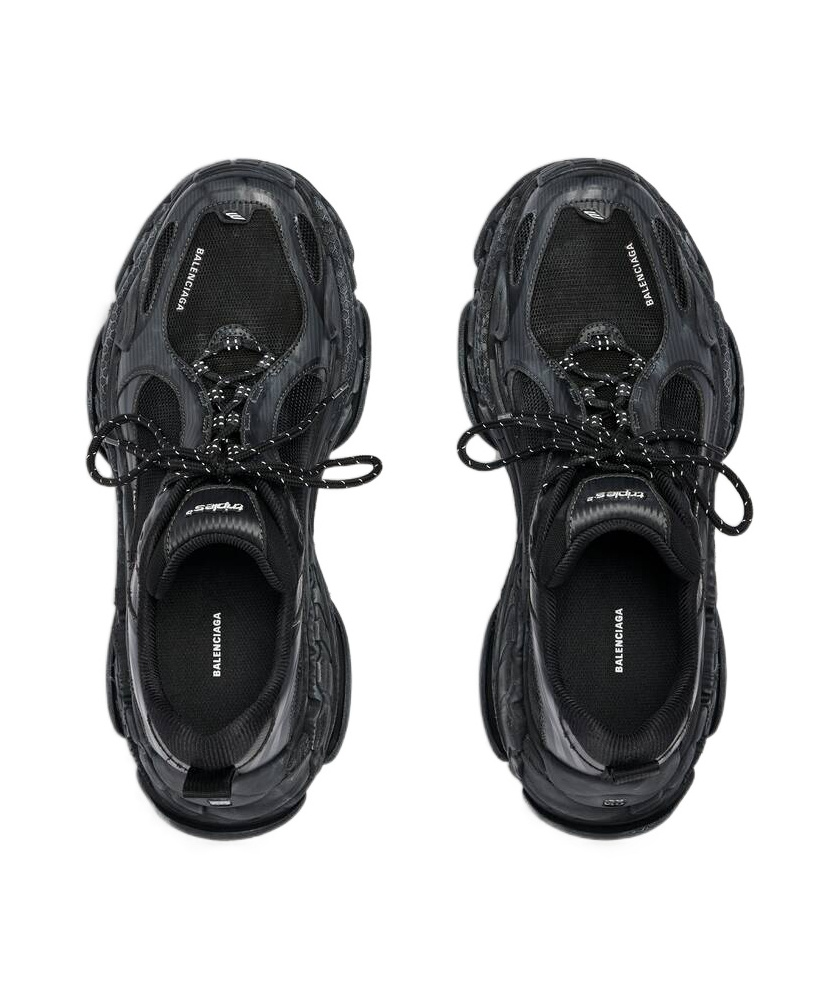 Balenciaga Black Polyester Athletic Sneakers In Black