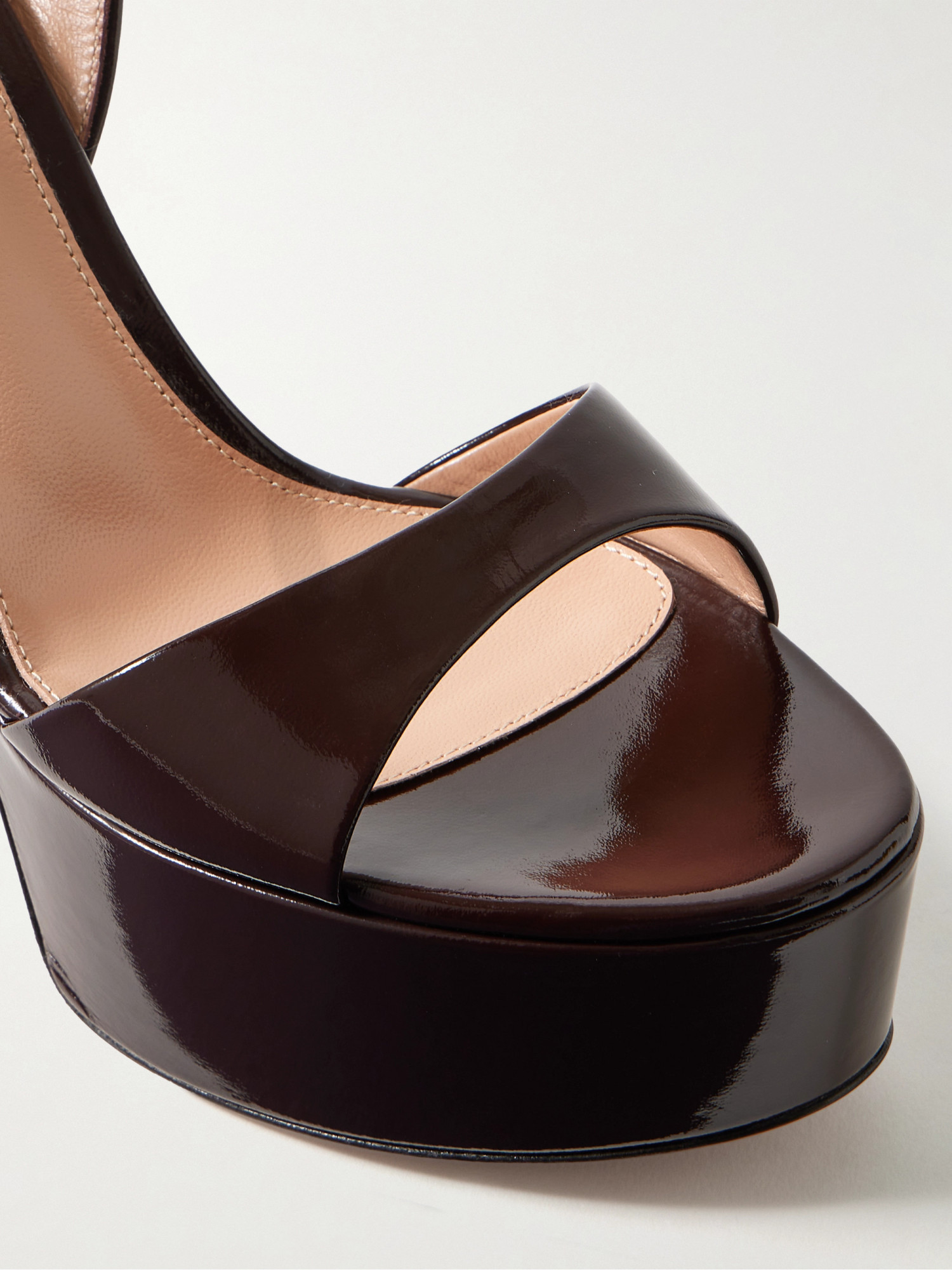 Gianvito Rossi Nuit Leather Ankle-strap Platform Sandals In Black