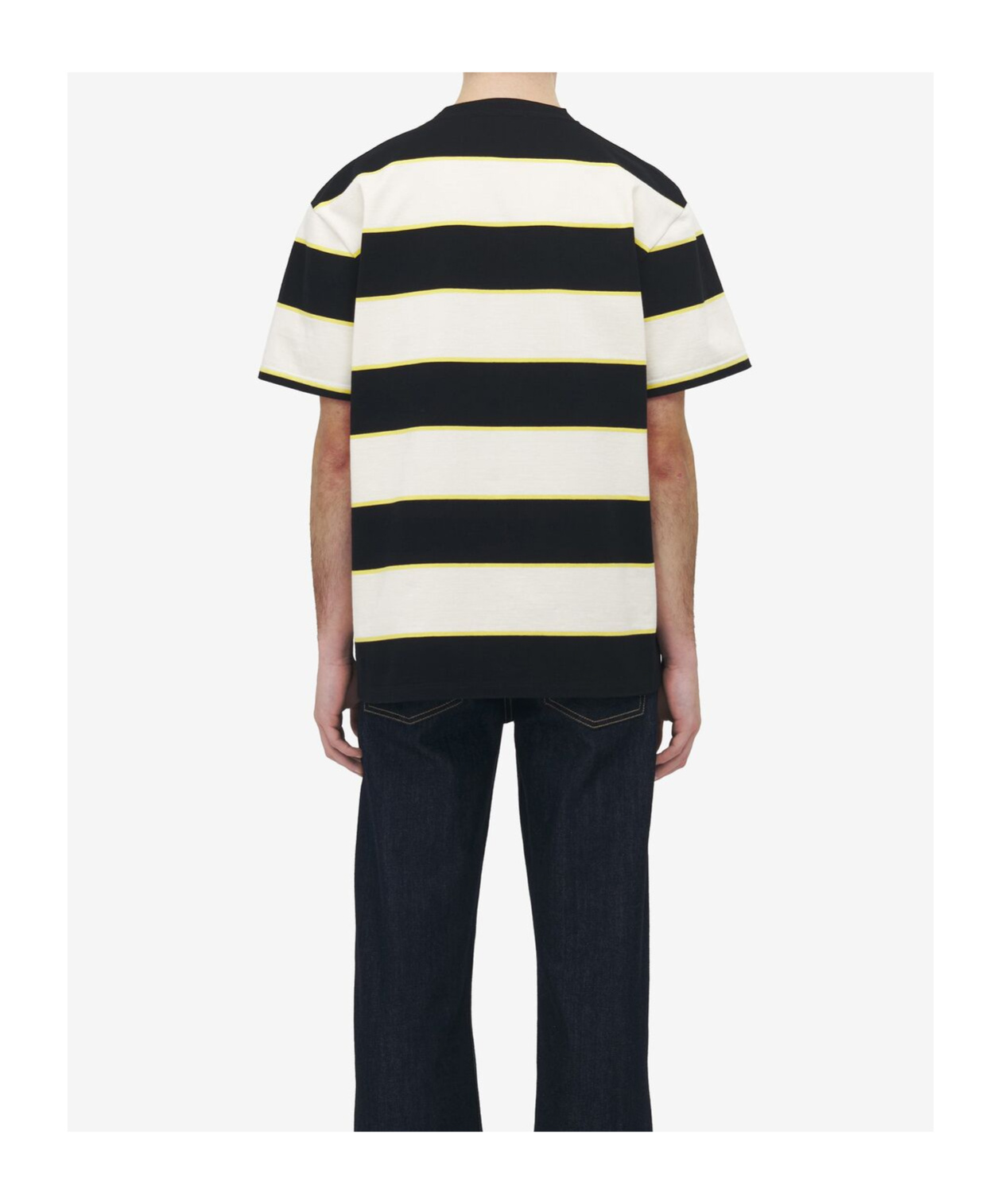 Alexander Mcqueen Inverted Skull Striped T-shirt In Black