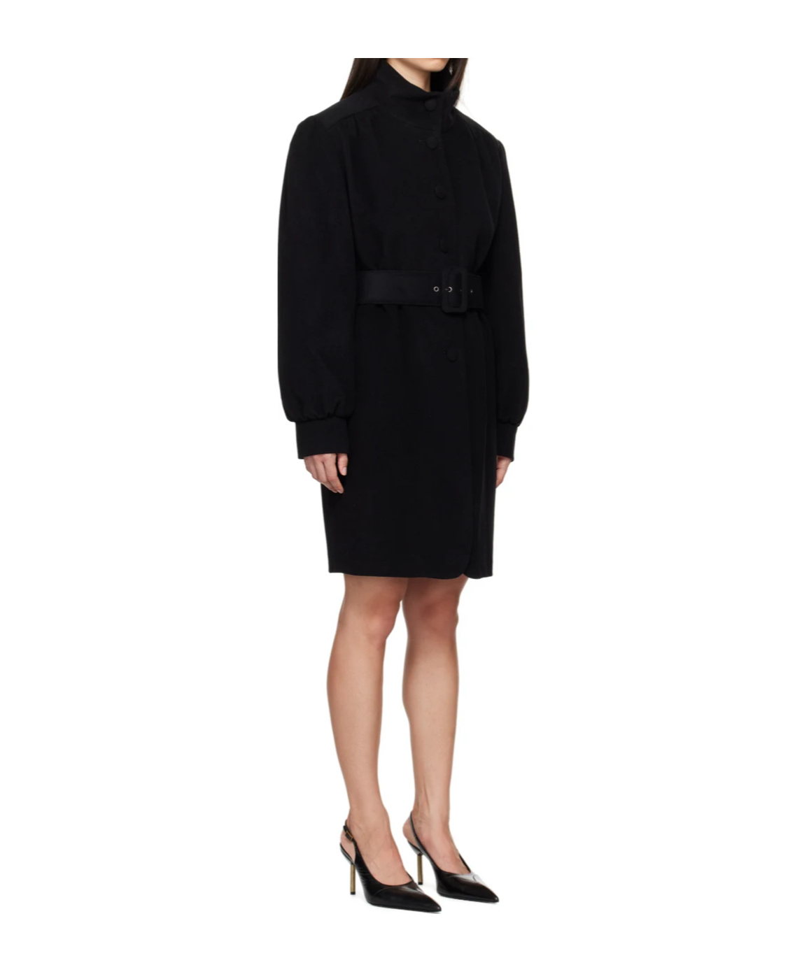 Moschino Teddy Bear Belted Coat In Black