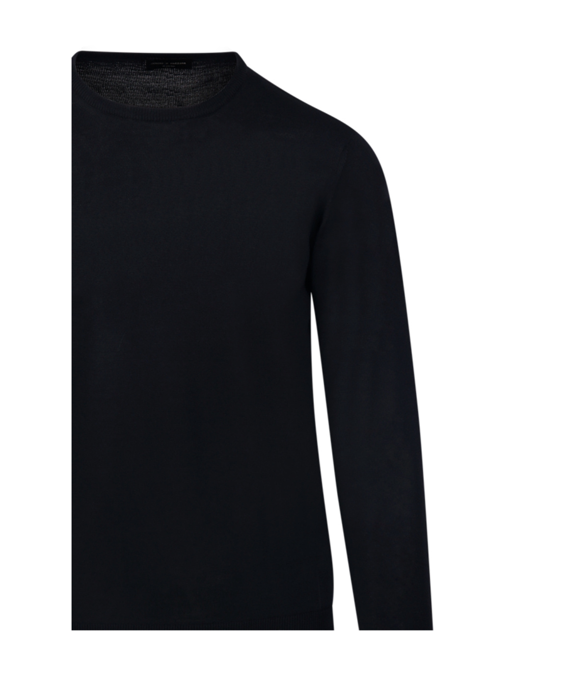 Roberto Collina Ribbed Round Neck Sweater With Long Sleeves In Black