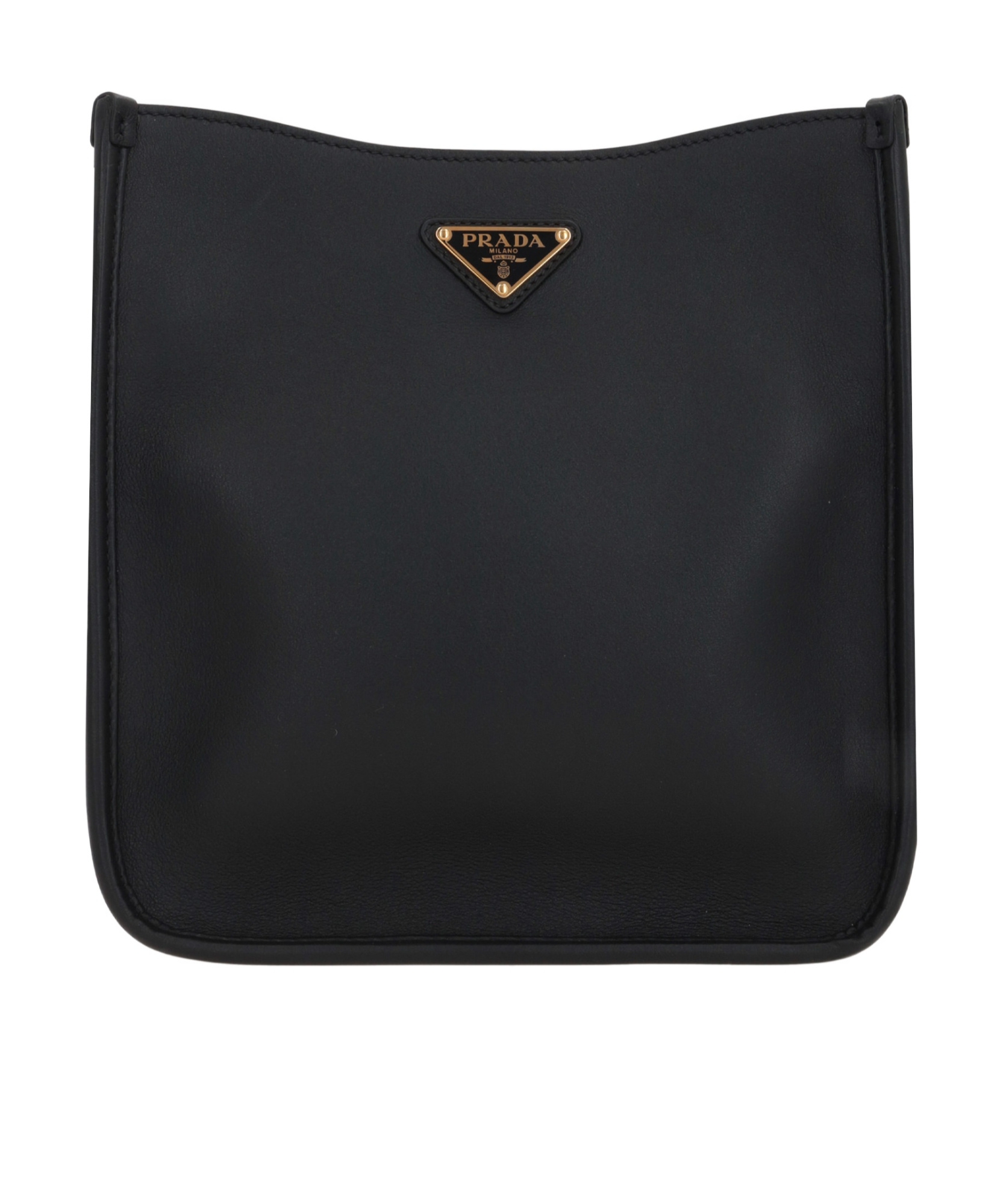 Prada Large Leather Shopping Bag In Black