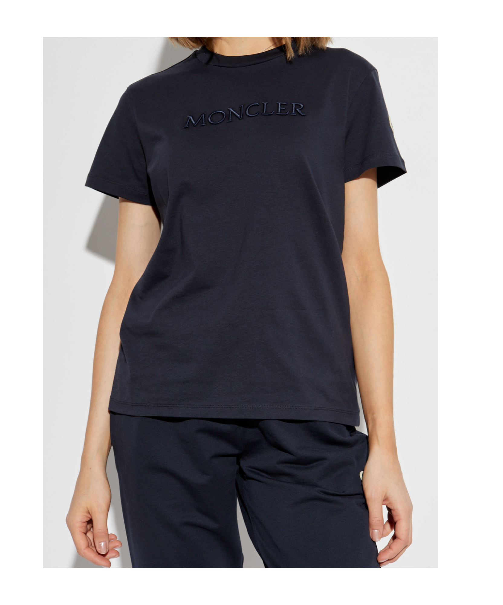 MONCLER MONCLER LOGO EMBROIDERED CREWNECK T-SHIRT