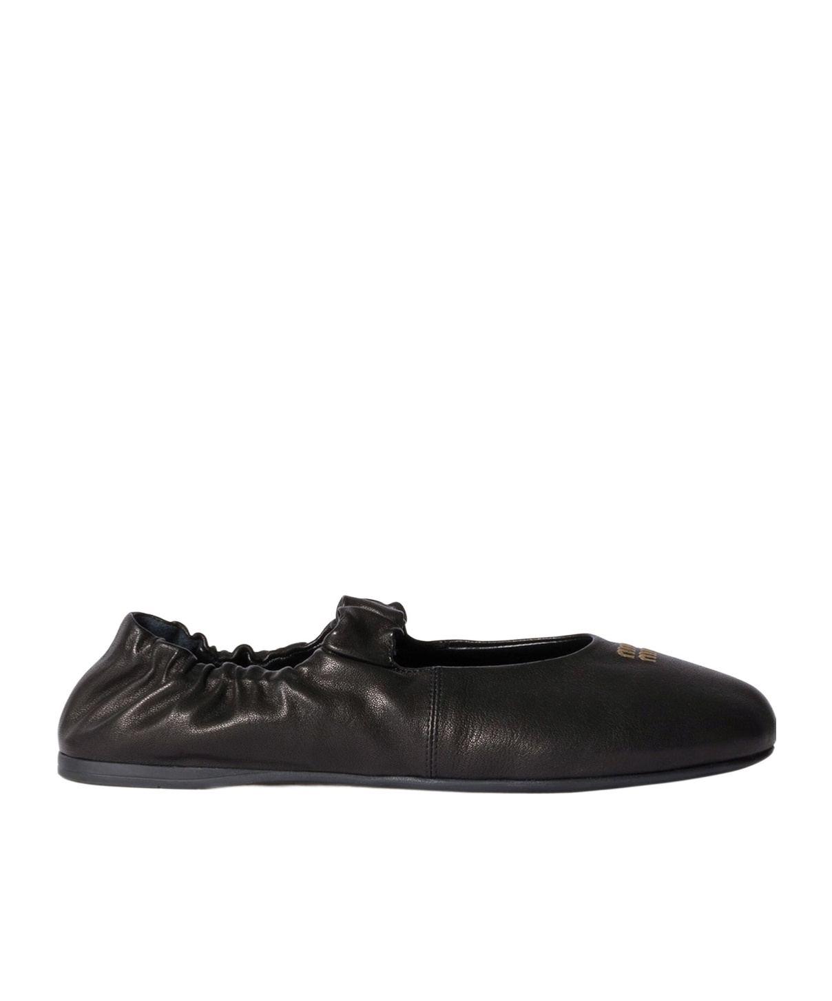 Miu Miu Logo Ballerina In Black