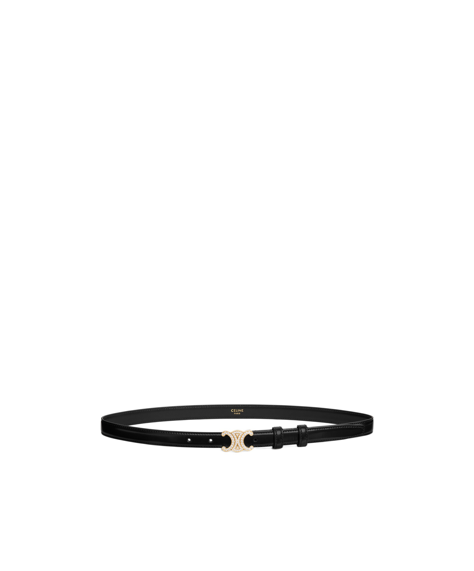 Celine Triomphe Small Diamond Band In Black
