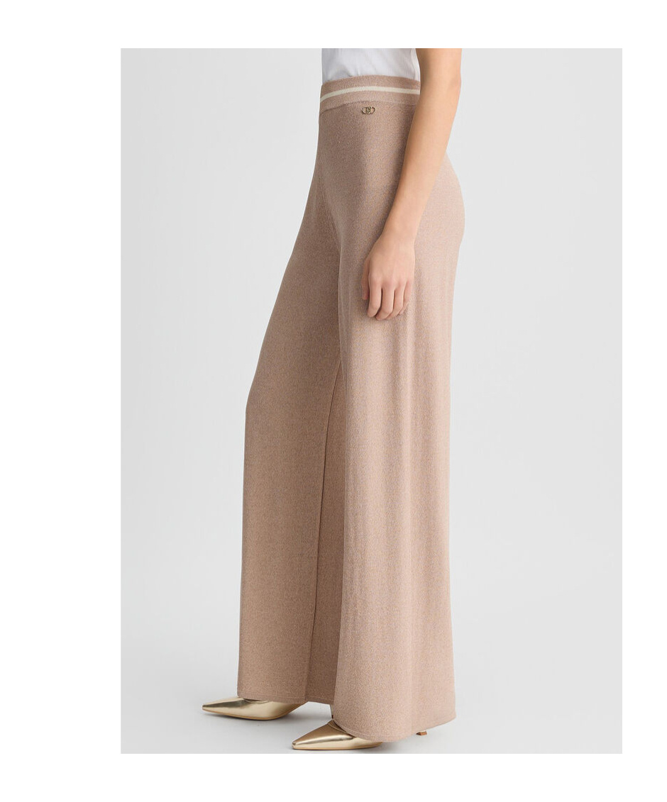 Liu •jo Lurex-embellished Trousers In Pink