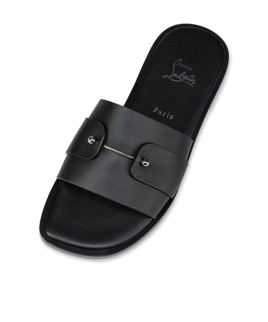 Christian Louboutin Chambelimule Leather Mule In Black