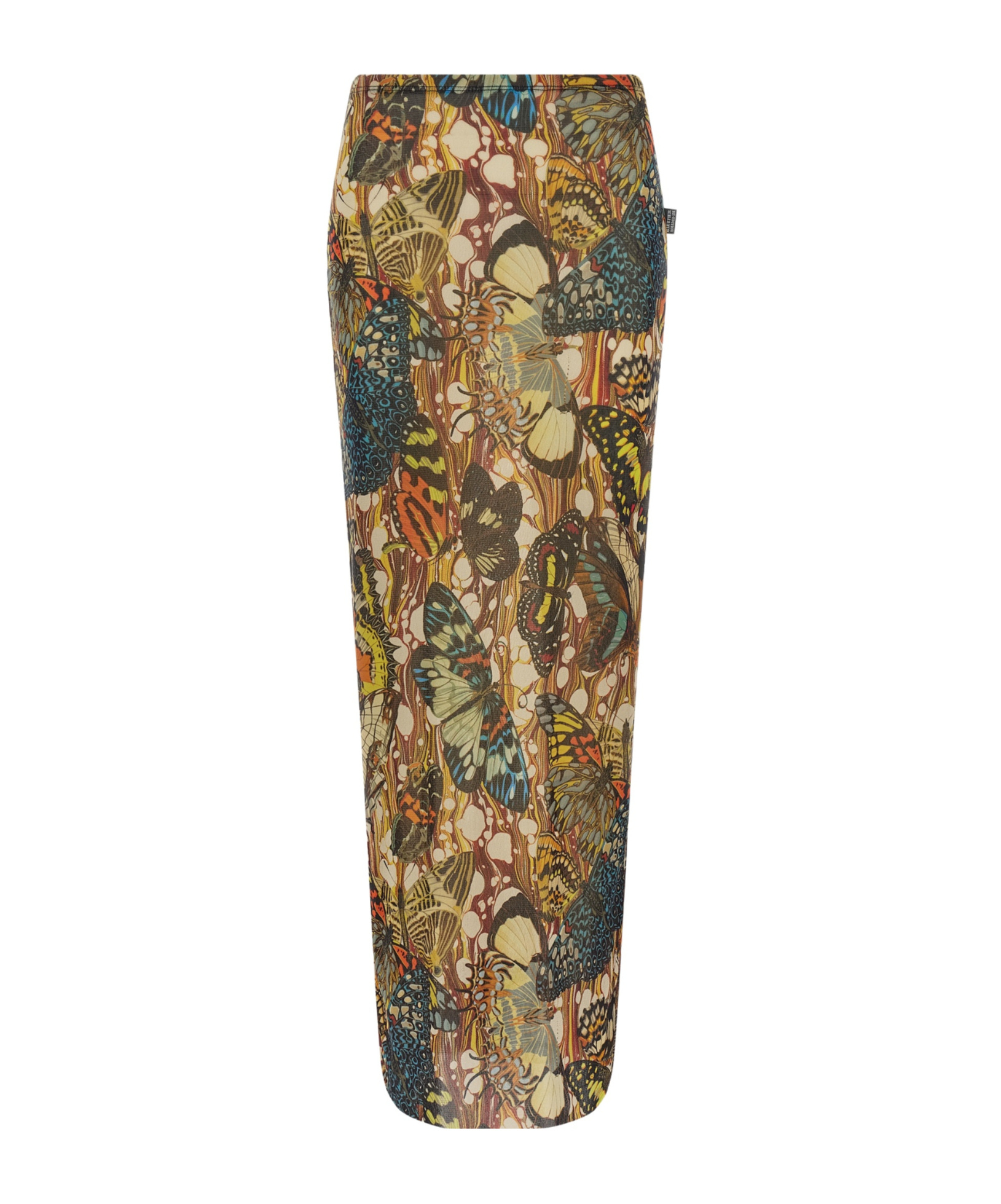 Jean Paul Gaultier Butterfly Pattern Midi Skirt In Multi