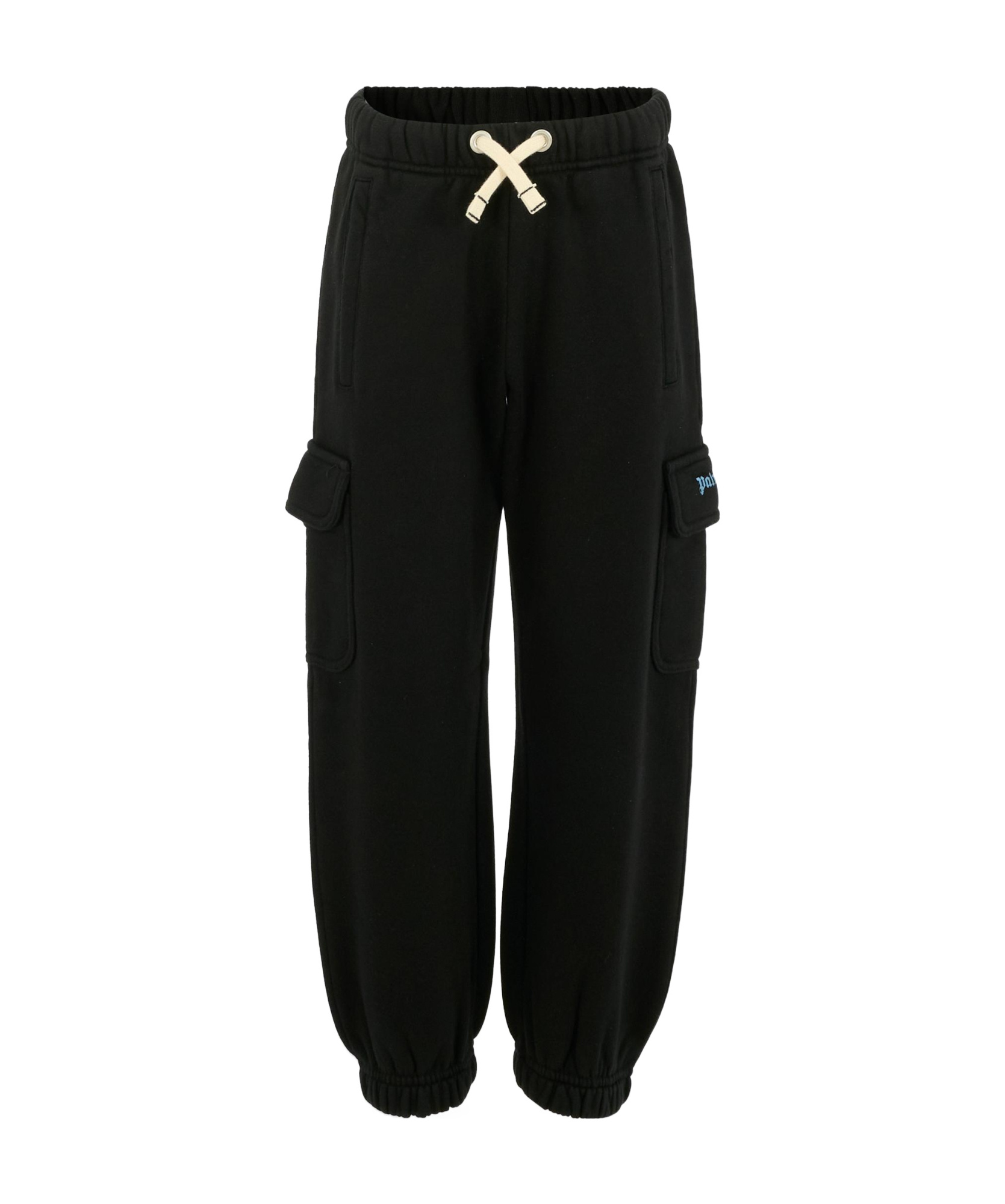 Palm Angels Drawstring Cargo Trousers In Black