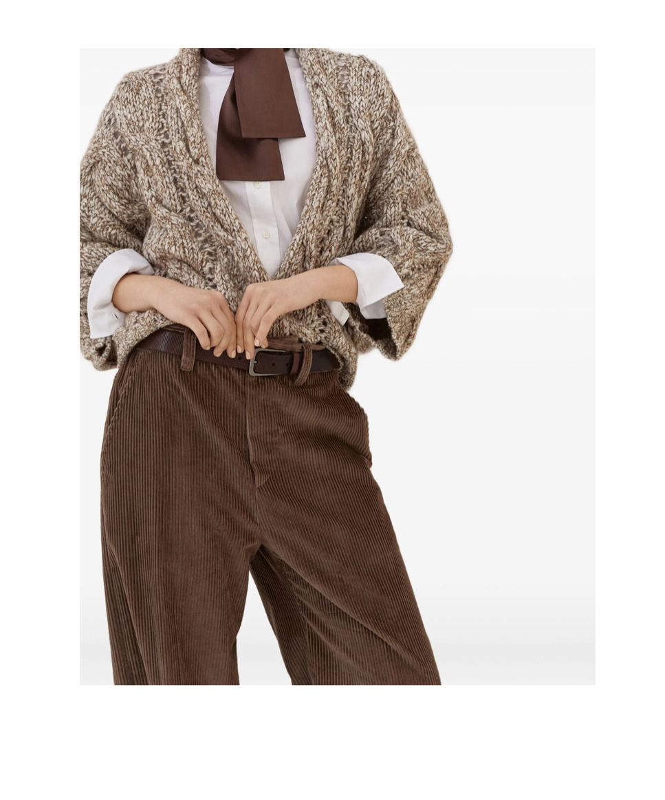 Brunello Cucinelli Long-sleeved Cardigan In Brown