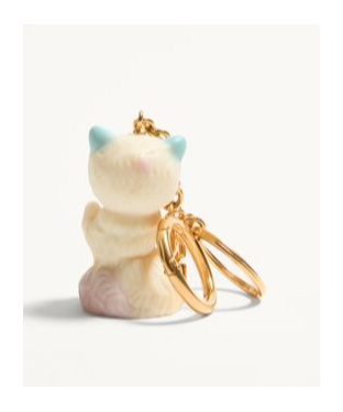 Valentino Le Chat De La Maison Gold-tone And Plastic Key Fob In Gold