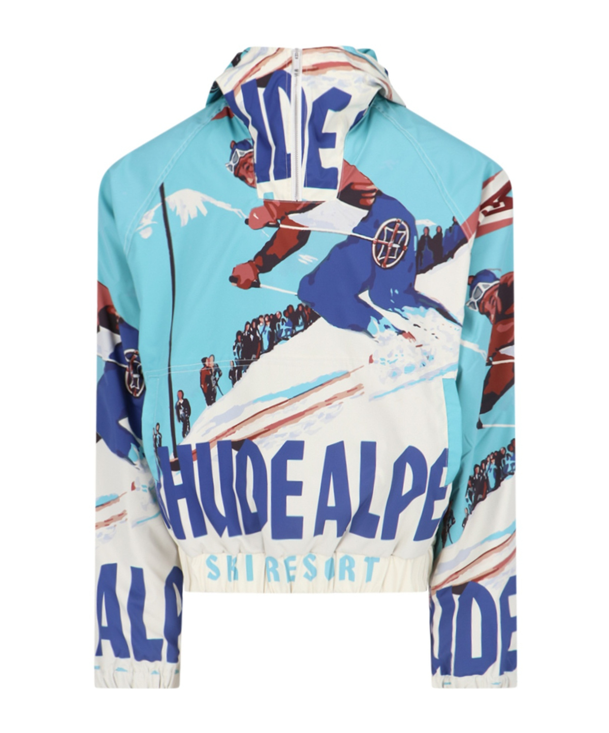 Rhude Hooded Technical Jacket In Light Blue In Blue