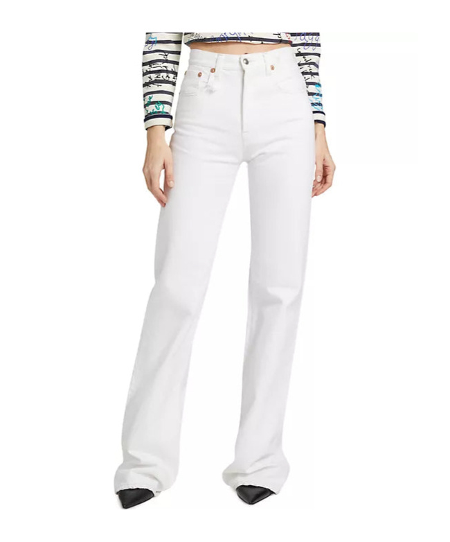 R13 Lace Back Jane Jean In White