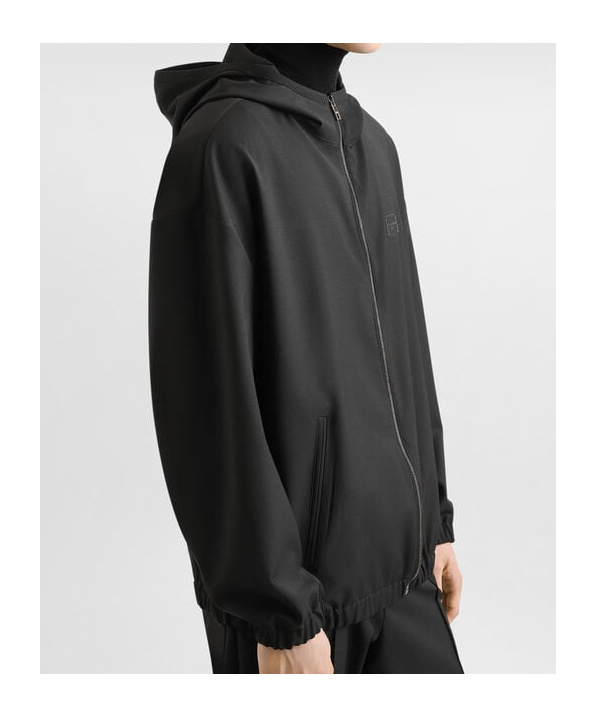 Dolce & Gabbana Hooded Woolen Jacket With Tag In Black