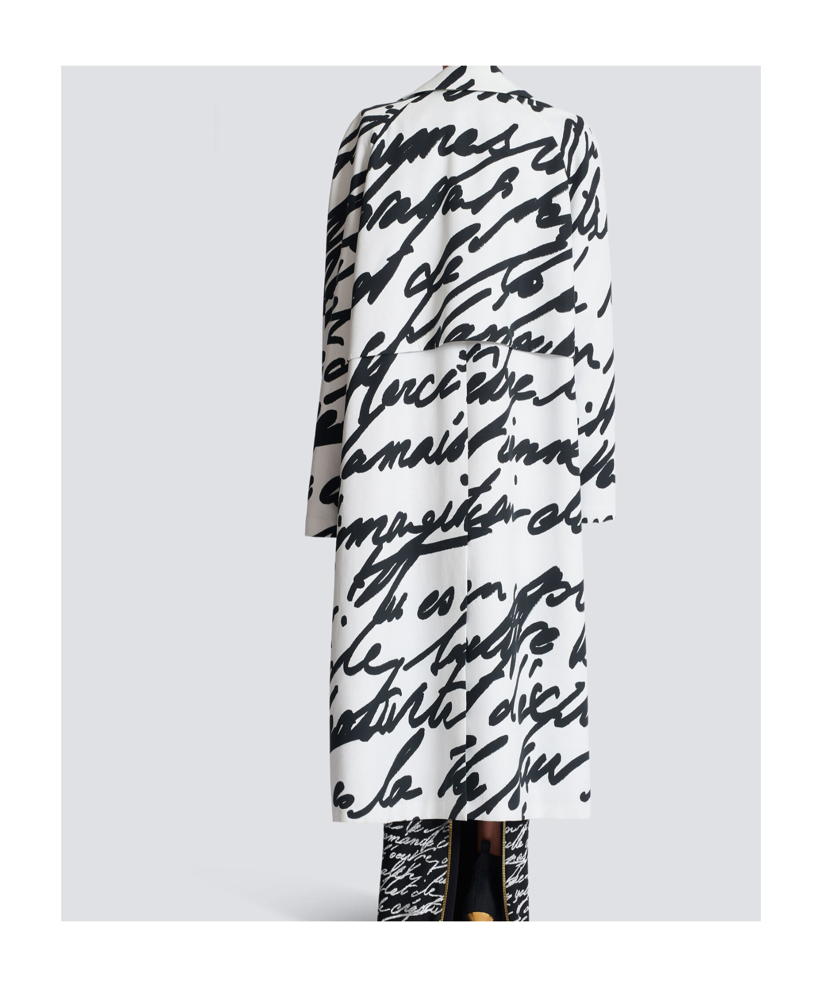 Balmain Love Letter Reversible Coat In White