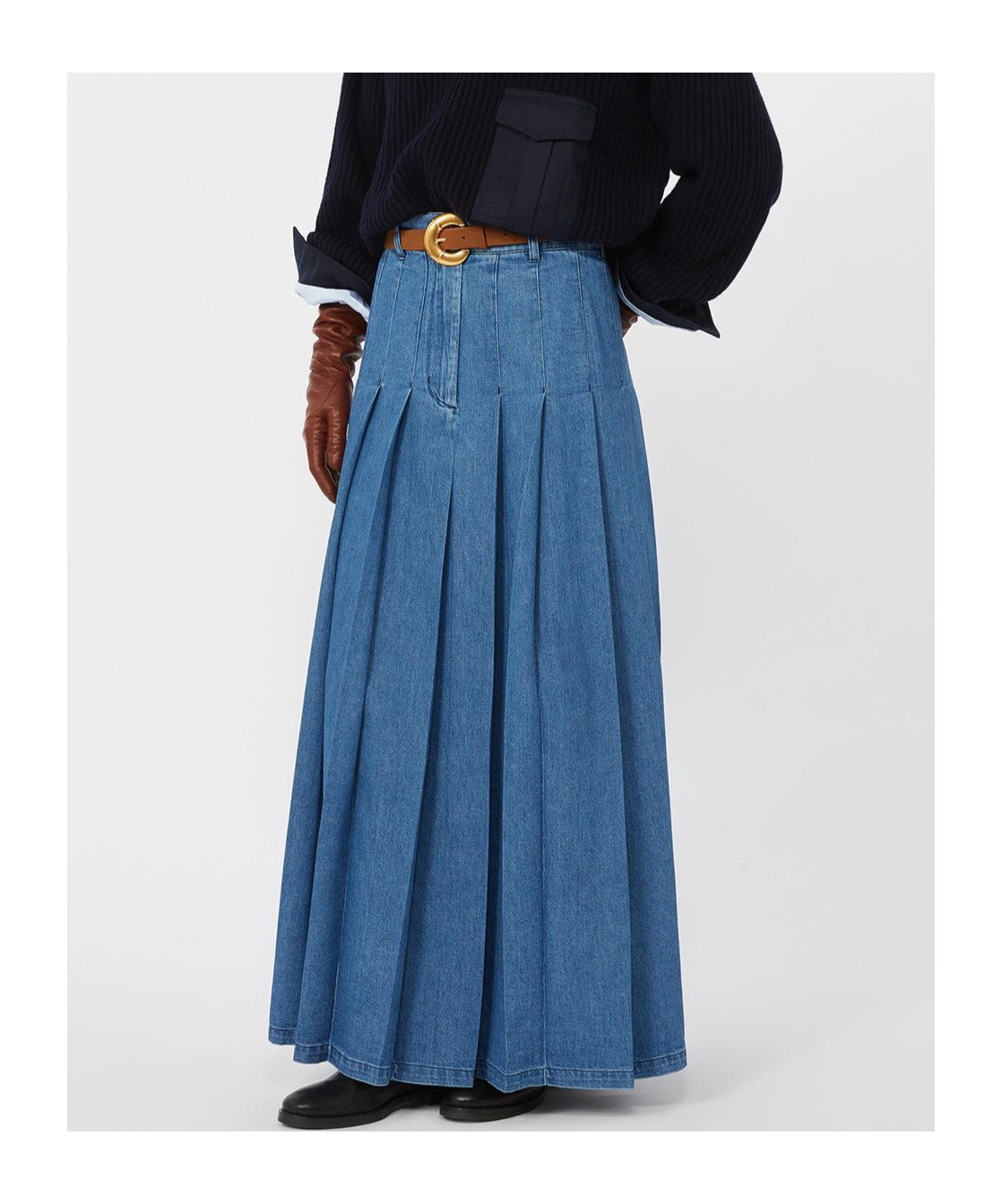 Weekend Max Mara Belt Loop Skirt In Blue