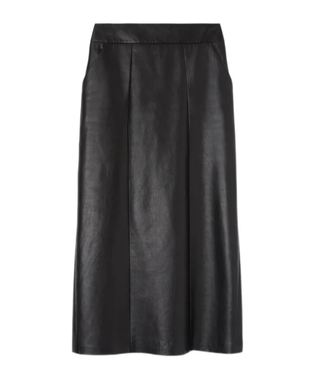 Ermanno Scervino Leather Sheath Skirt In Black