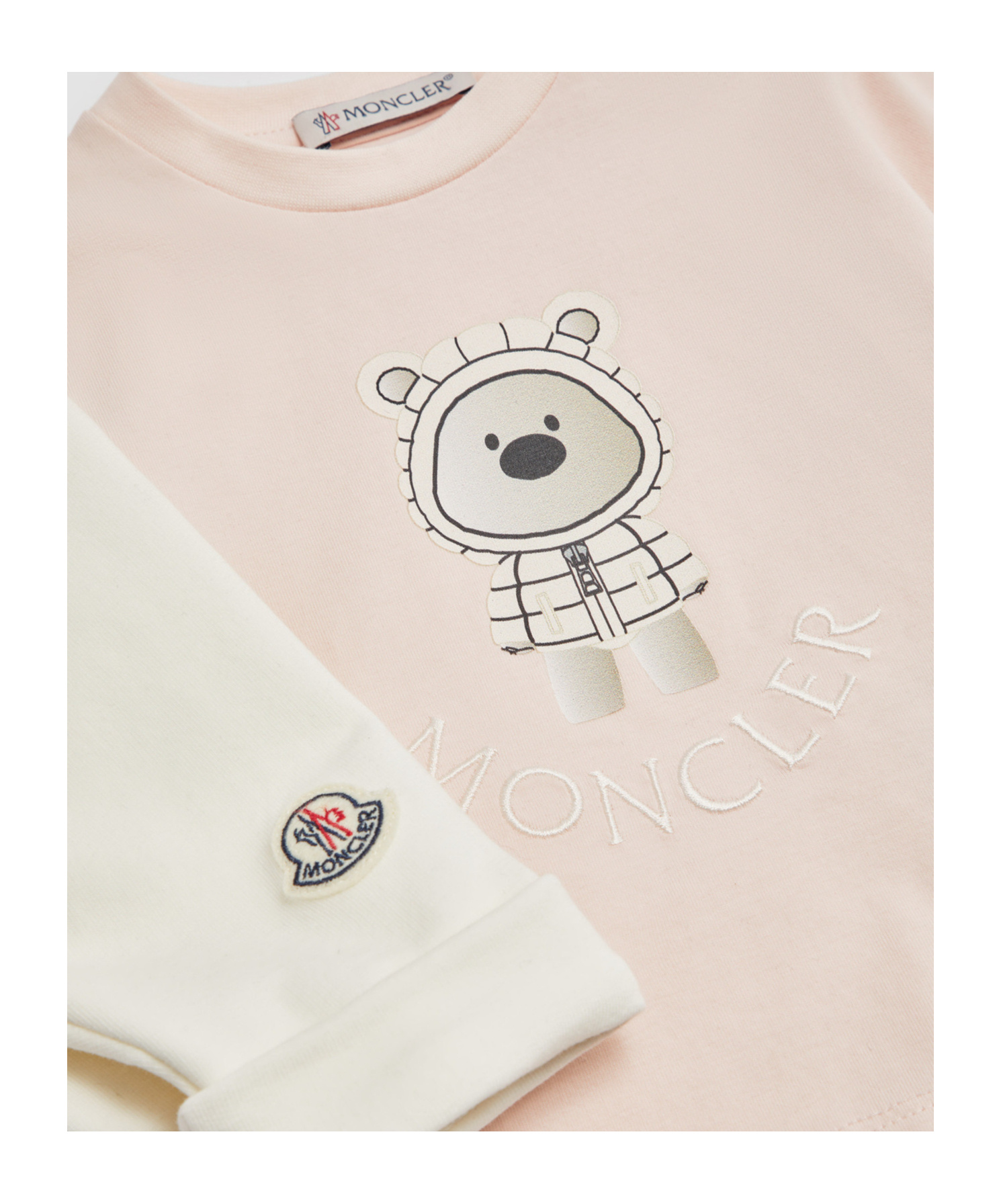 Moncler Teddy Bear Pattern Sportswear Set In White