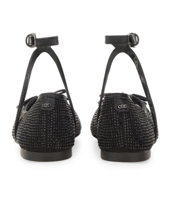 Shop Michael Kors Rhinestone-embellished Ballerina Shoes In Black