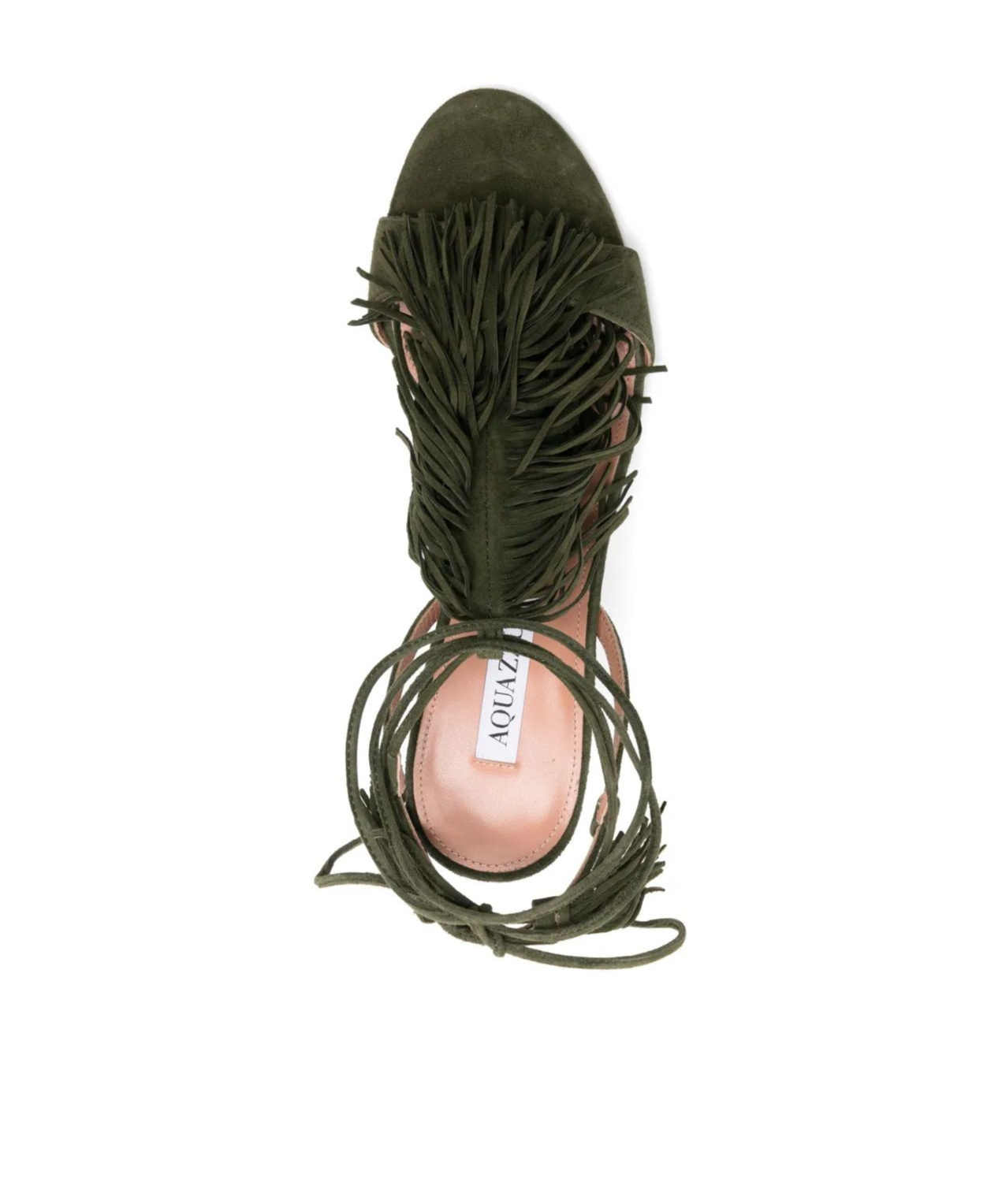 Aquazzura Tassel Detail High-heeled Sandals In Fern Green