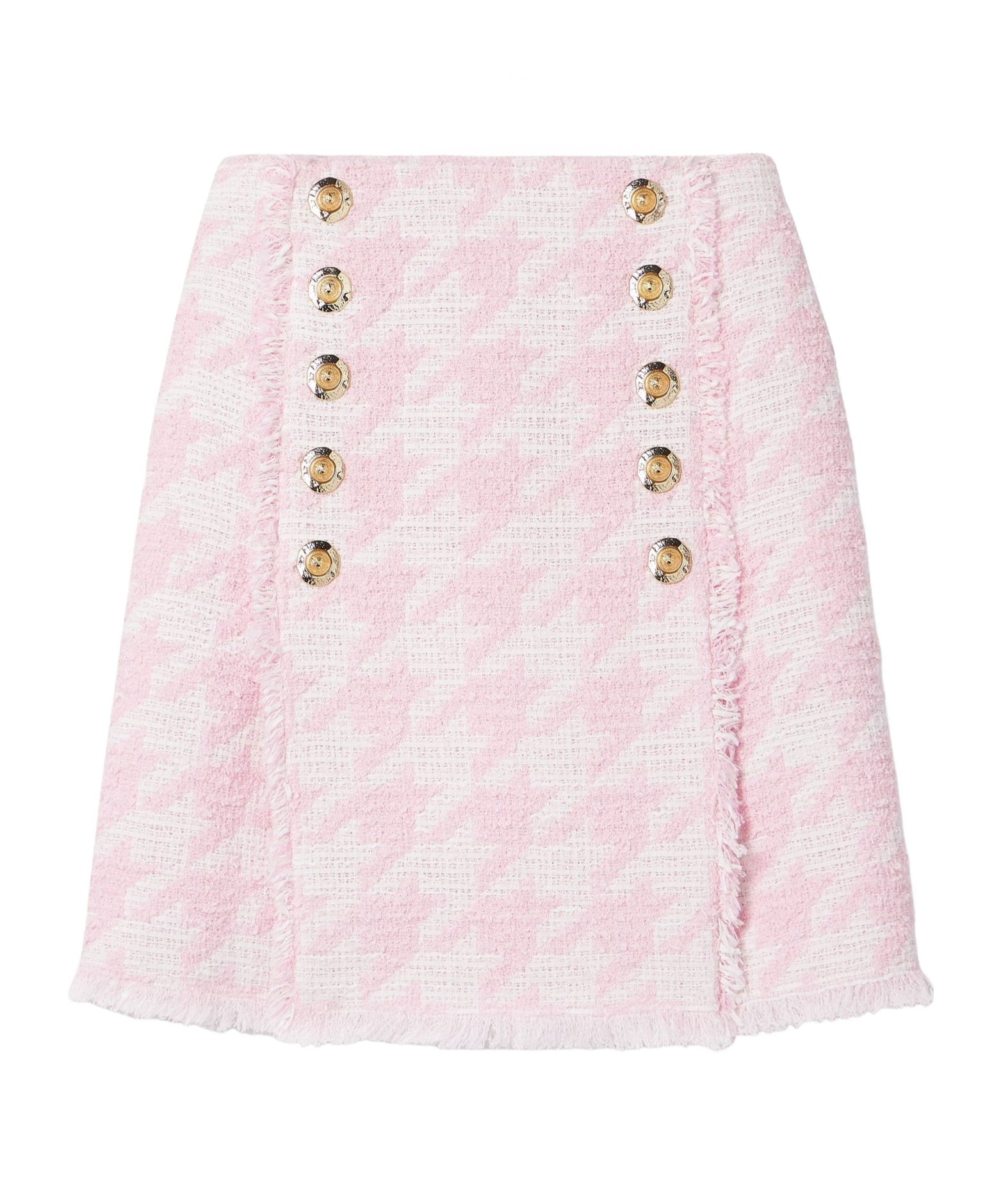 Balmain Tweed Mini Skirt In Pink