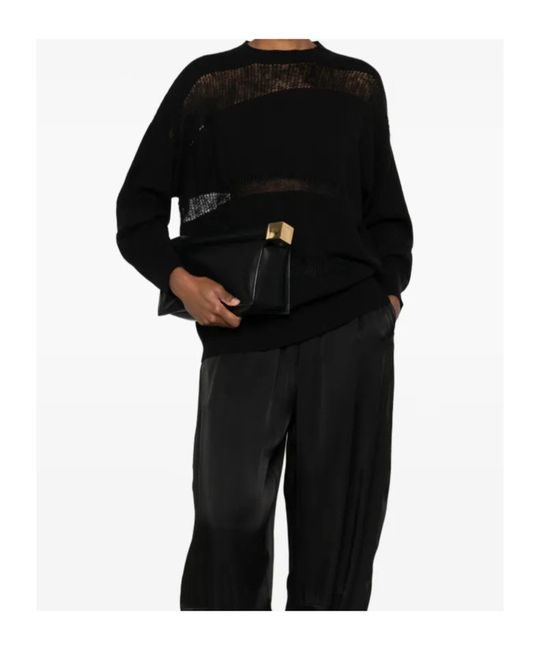 Fabiana Filippi Mesh-panel Sweater In Black