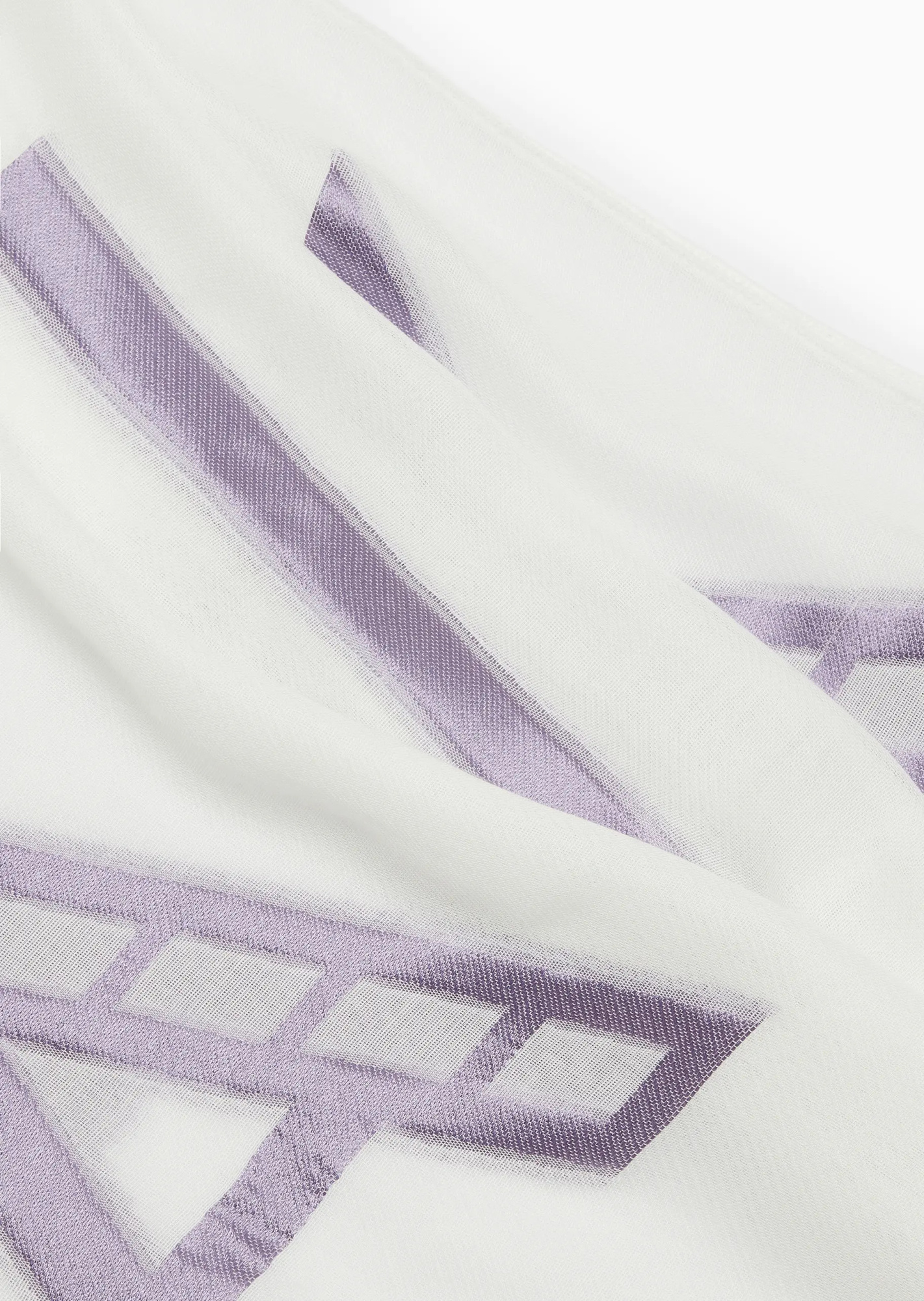 Armani Exchange Rectangular Embroidered Scarf In Purple