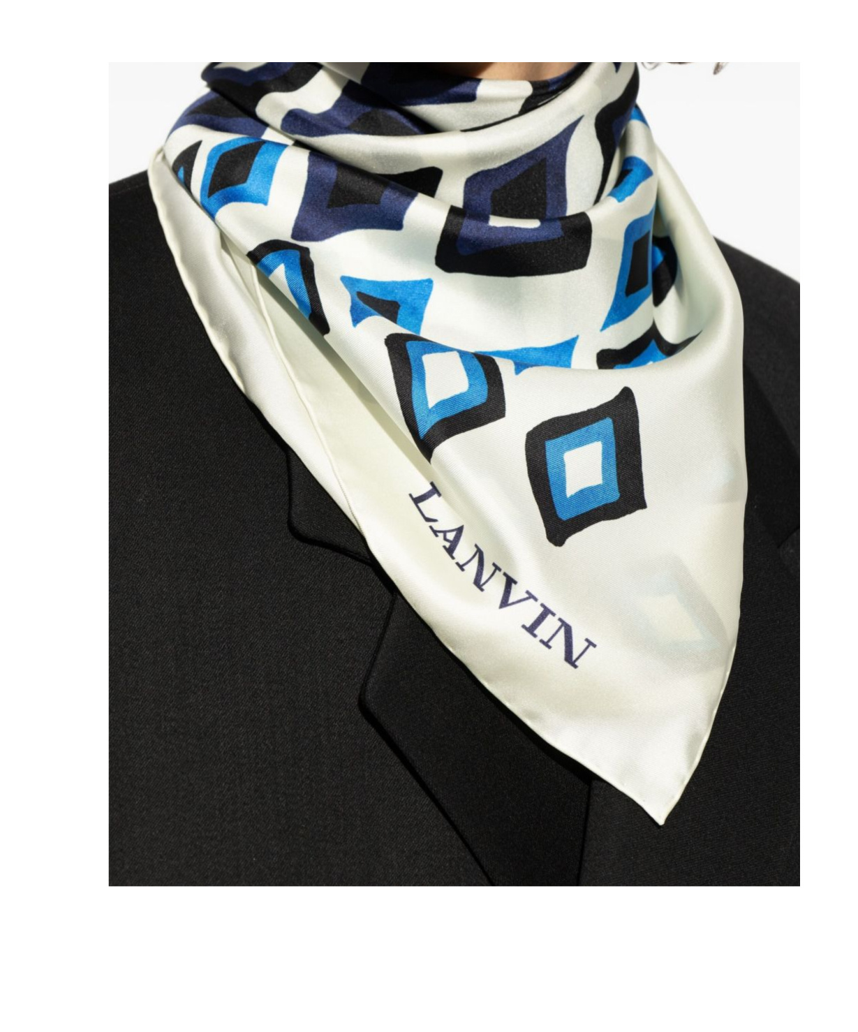 Lanvin Geometric Print Diamond Pattern Scarf Accessory In Multi
