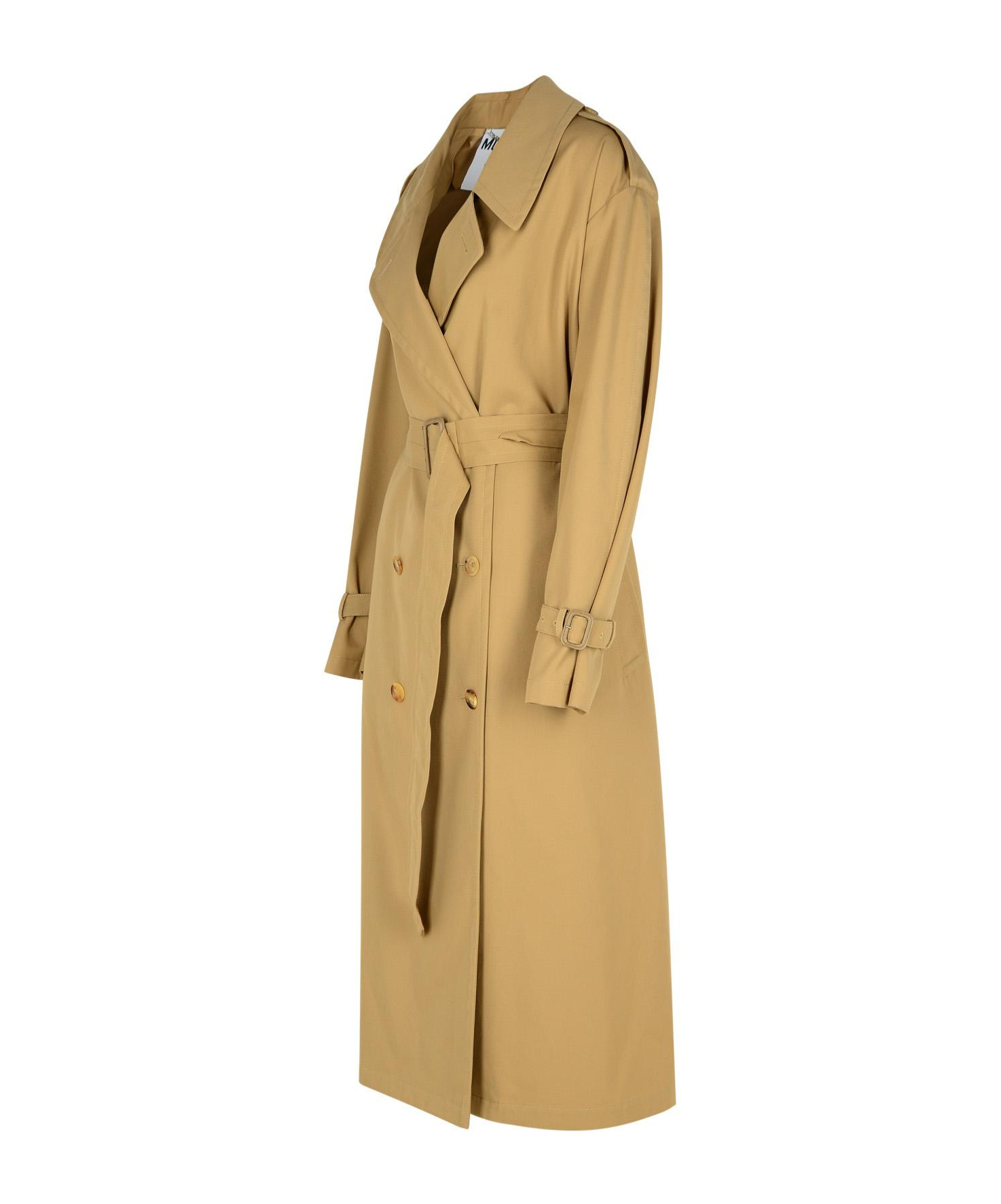 Moschino Beige Polyester Blend Coat In Nude