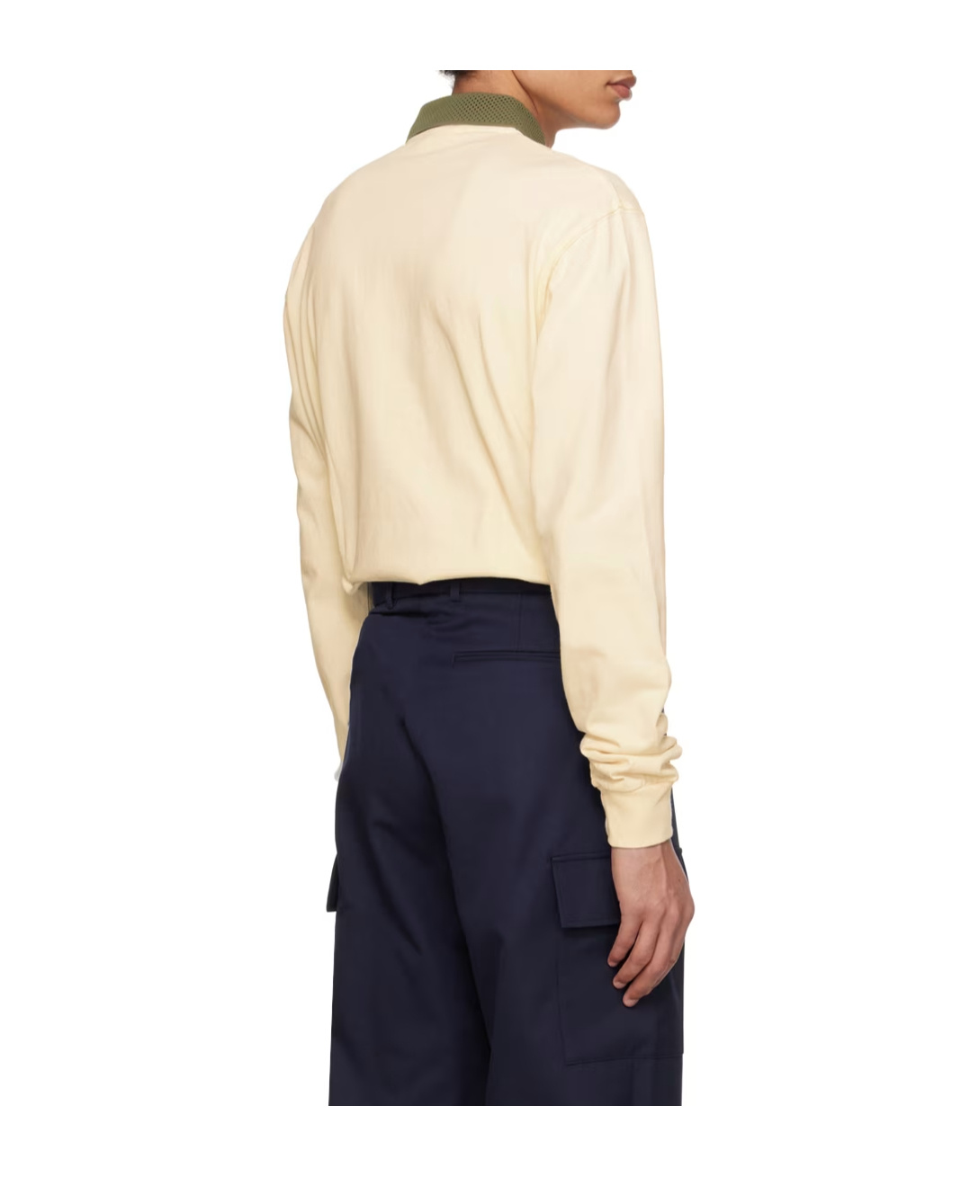 Drôle De Monsieur 'le Polo Drôle' Long-sleeved Polo Shirt In Nude