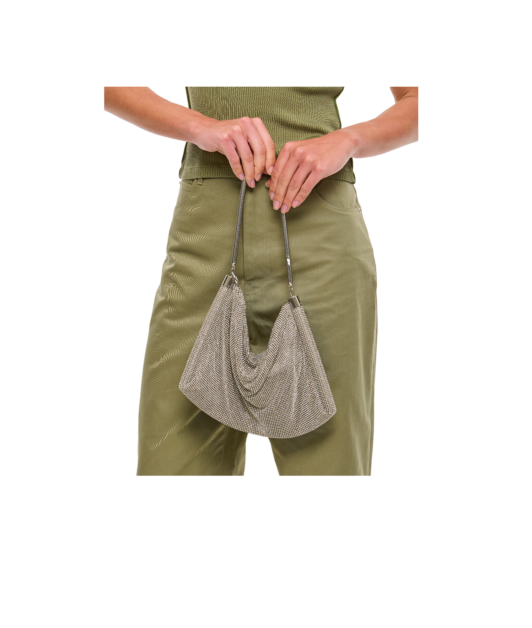 Rabanne Metallic Clutch Bag In Nude