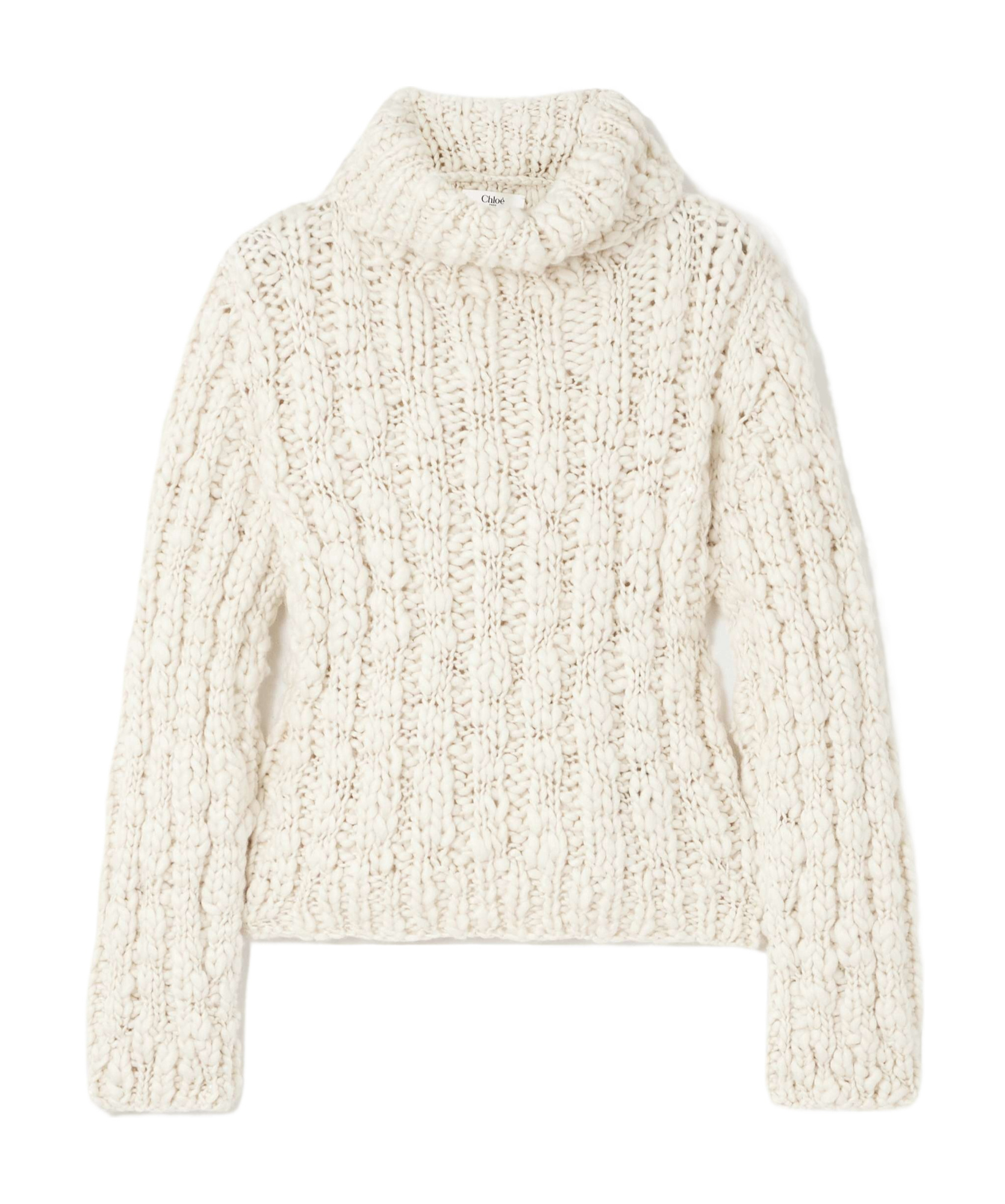 Chloé Rib Turtleneck Sweater In White
