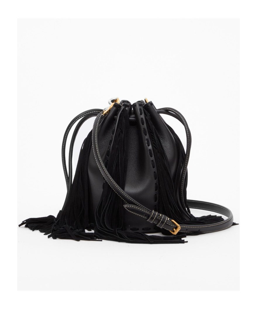 Valentino Drawstring Shoulder Bag In Black