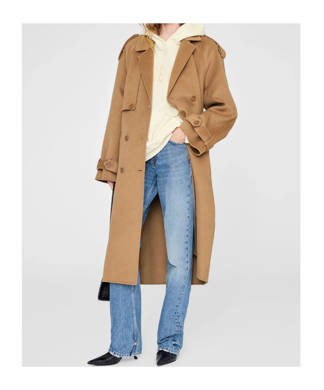 Anine Bing Long-sleeved Hooded Sweatshirt In Neutral