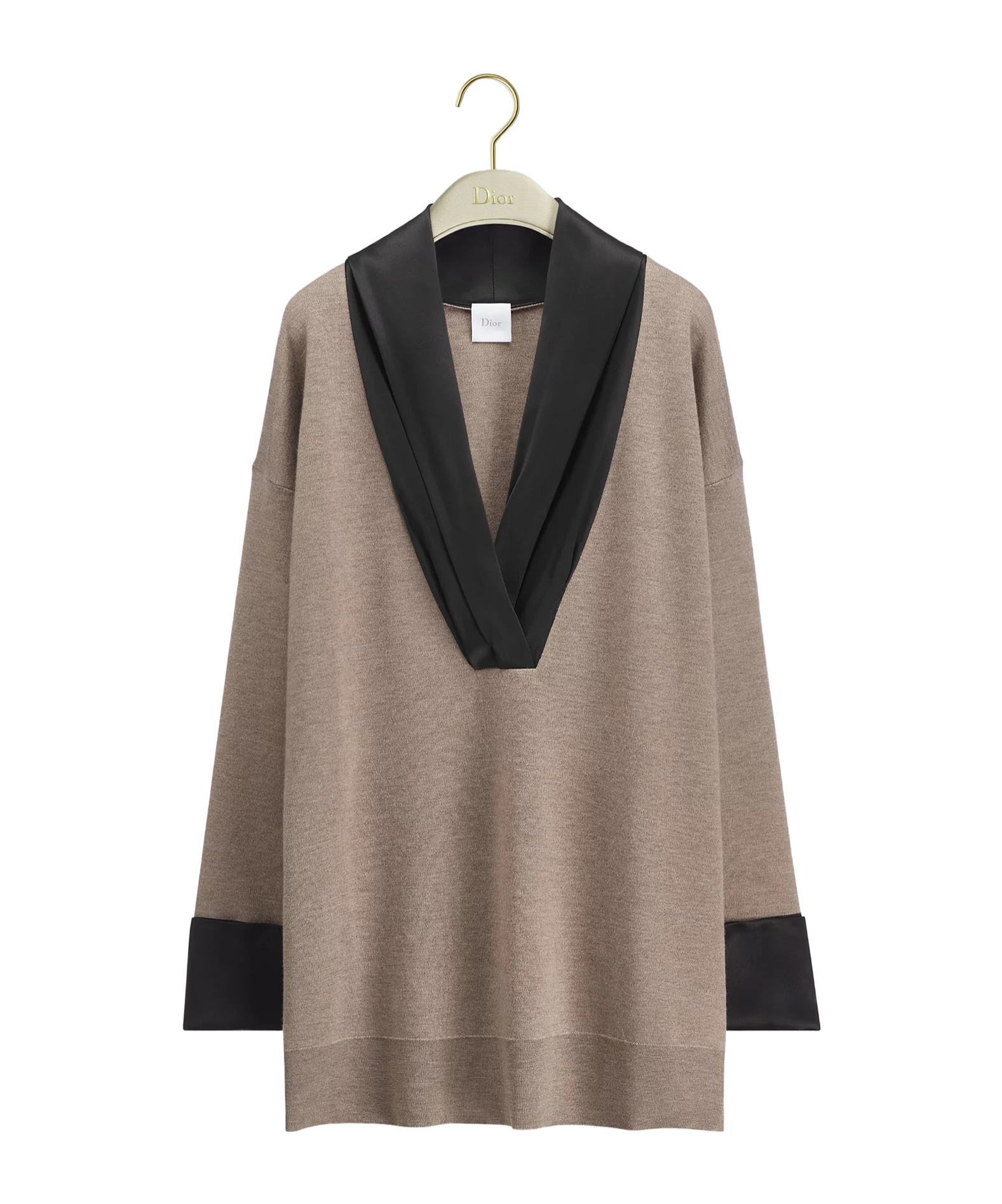 Dior Long Sweater In Beige And Black