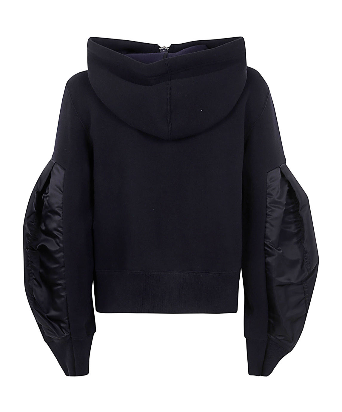 Sacai Nylon Twill X Sponge Sweat Hoodie In Black