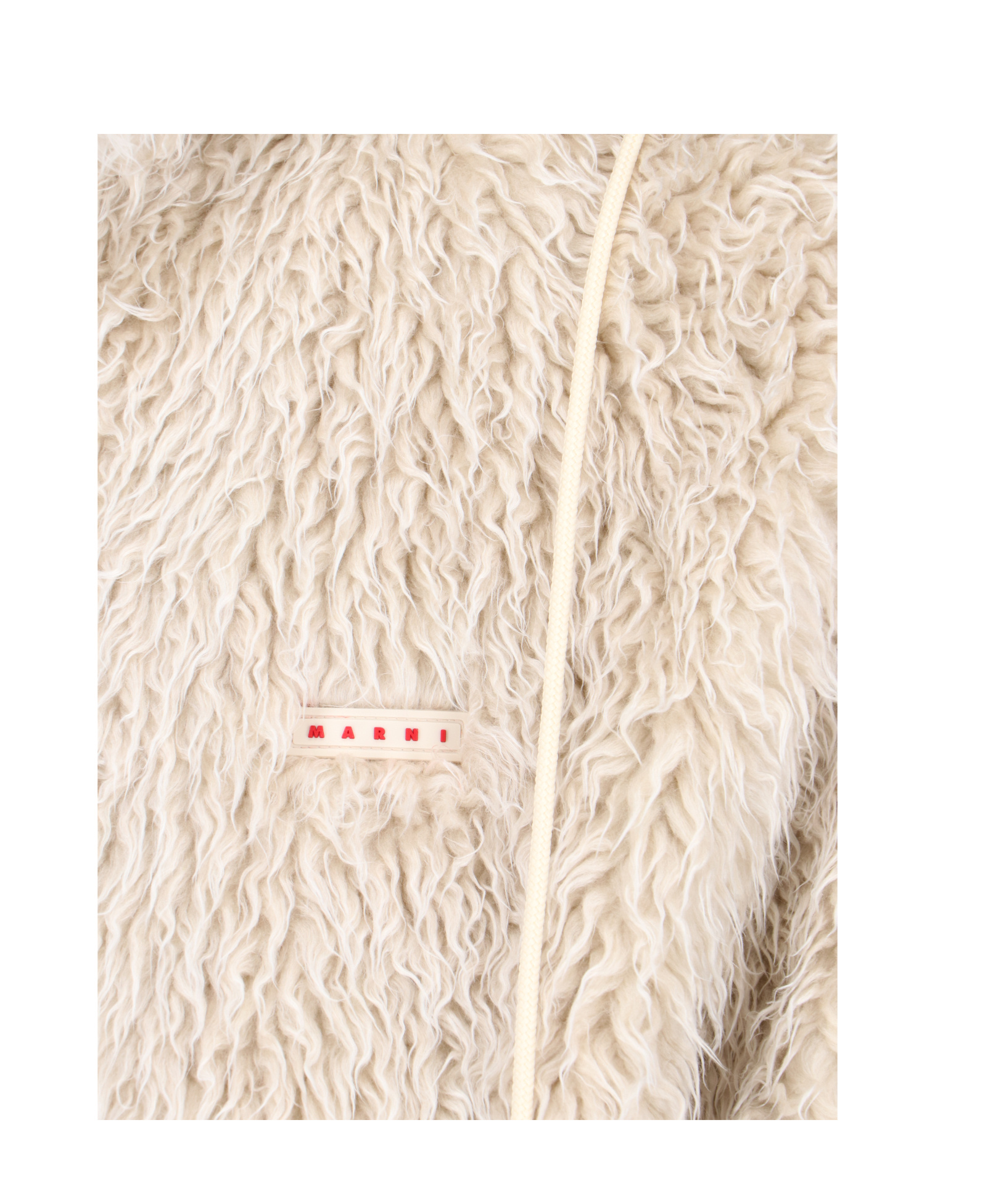 Marni Giacca In Ecopelliccia Con Cappuccio Removibile In Nude