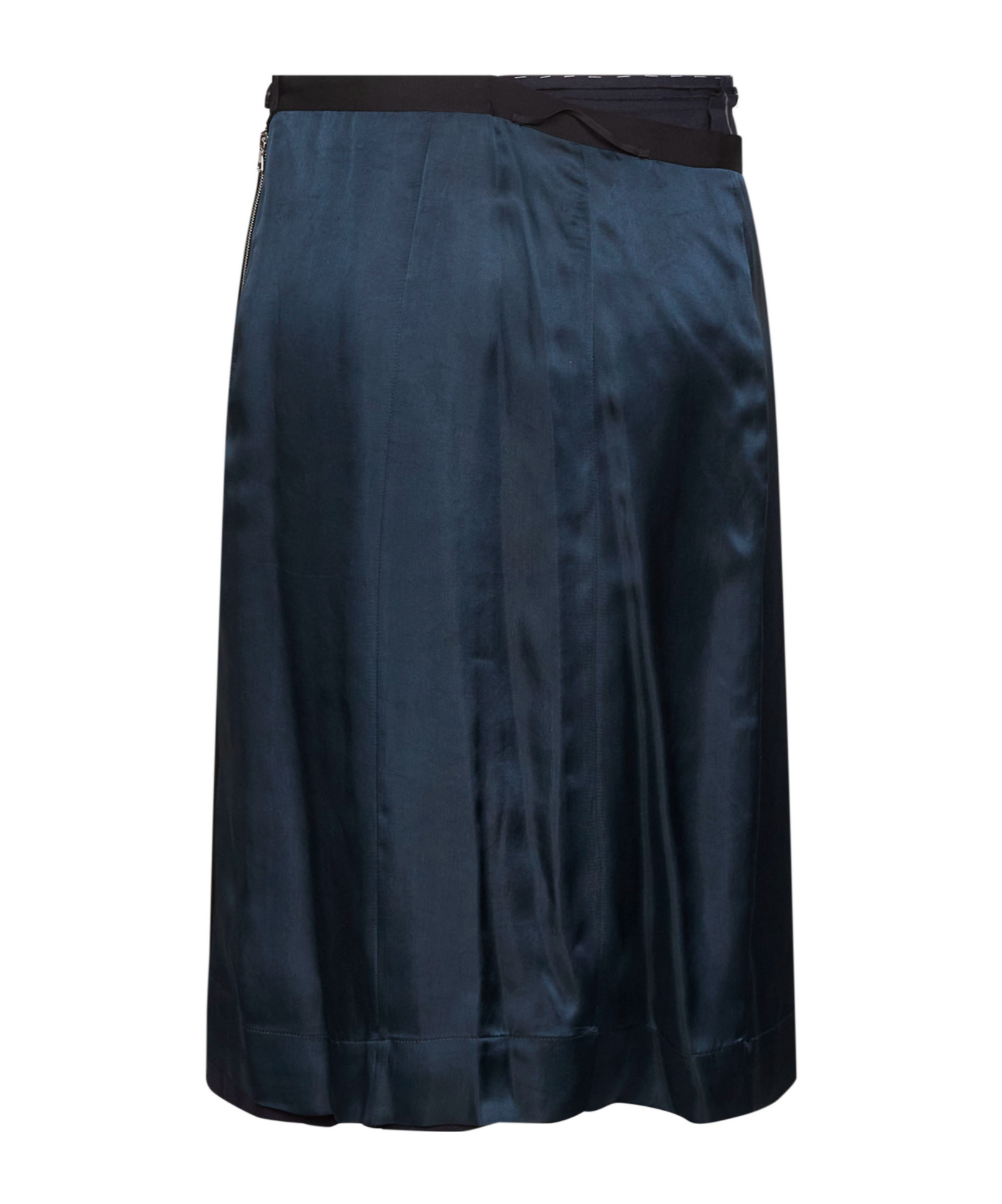 Maison Margiela Asymmetric Layered Midi Skirt In Black