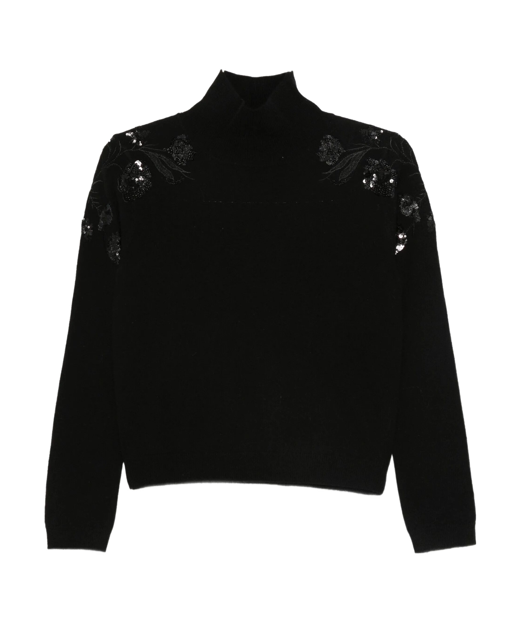 Ermanno Firenze Turtleneck Long-sleeved Sweater In Black