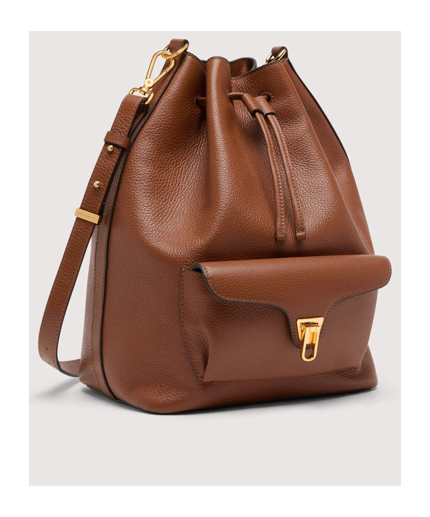 Coccinelle Medium Beat Generation Drawstring Bucket Bag In Brown