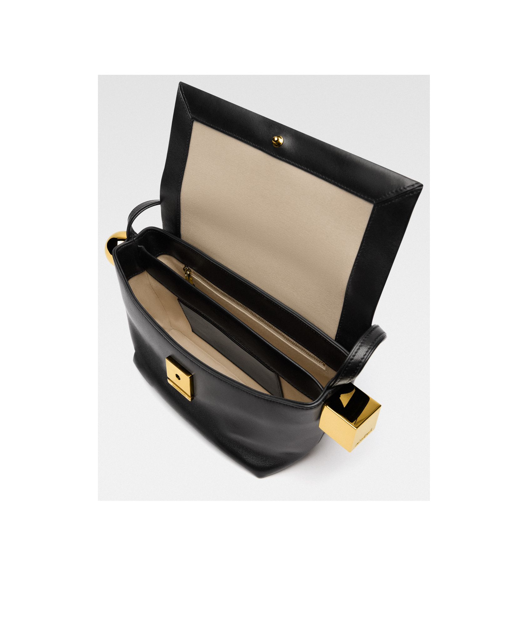 Shop Jacquemus Folding Shoulder Bag In Black