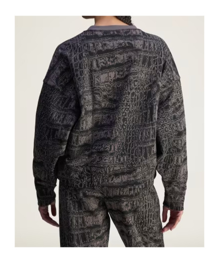 Adidas By Stella Mccartney Crocodile-print Long-sleeve Sweatshirt In Black